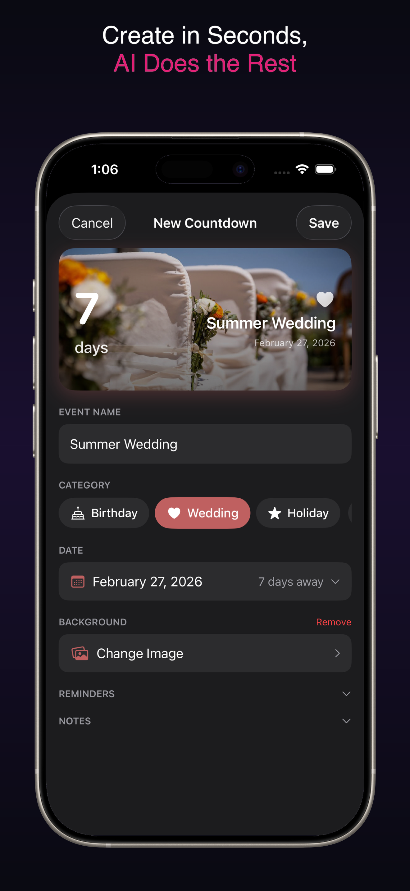 Import birthdays from iPhone contacts into countdown app — DayDrop automatic birthday reminders
