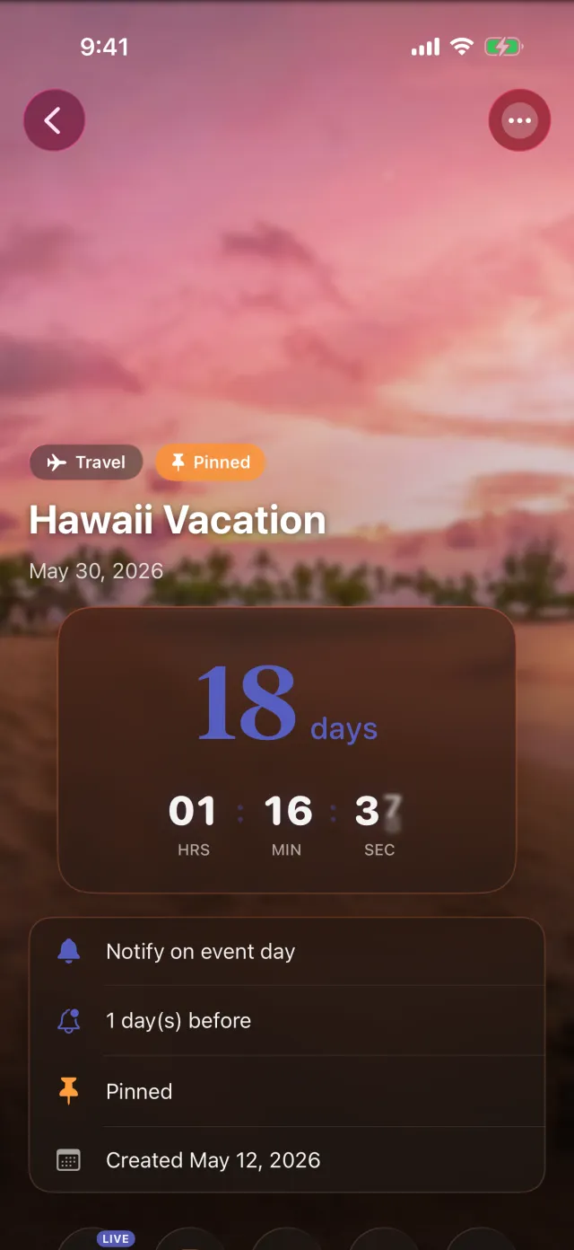 AI-generated wedding countdown background — DayDrop creates unique photos for every event