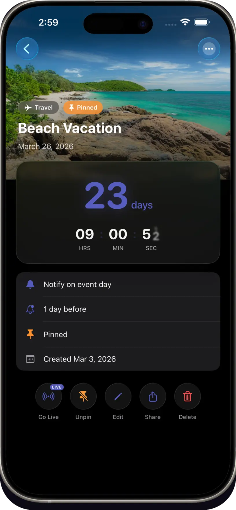 AI-generated wedding countdown background — DayDrop creates unique photos for every event