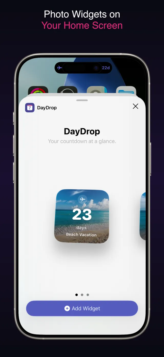 Apple Watch countdown app with AI-generated event background — DayDrop Watch AI sync
